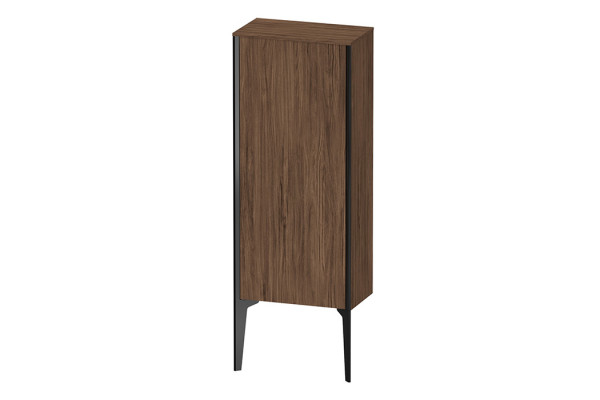 Duravit XViu Шкаф подвесной 890x400x240мм с 1 дверью 2 стеклянными полками (петли слева) цвет: walnut dark/черный матовый XV1305LB221