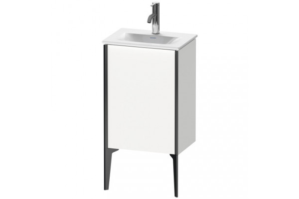 Duravit XViu Тумба подвесная 591x430x310мм под раковину # 073345 1 дверца (петли слева) ножки не вкл. цвет: белый глянцевый / края: чёрный матовый XV4068LB222