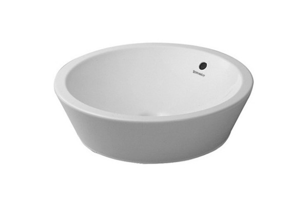 Duravit Раковина накладная  круглая 530мм без отв под смеситель с переливом цвет белый 0447530000