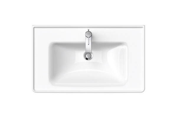Duravit D-Neo Раковина накладная 800х480  мм с переливом с 1 отв. под смеситель  с WonderGliss цвет: белый (СПЕЦЦЕНА) 23678000001