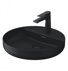 Duravit Vitrium Раковина накладная круглая 460мм из DuroCast UltraResist-композит без перелива с полкой с 1 отв для смес. Цвет темно-серый матовый