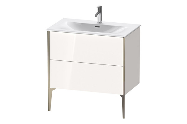 Duravit XViu Тумба подвесная 591x810x480мм для раковины #234483 2 ящика цвет: белый глянцевый/champagne matt XV43020B122