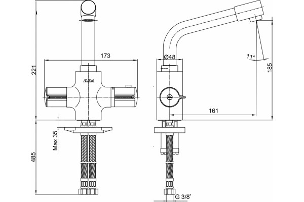 Термостат E.C.A. Thermostatic 102108730EX для раковины термостат, хром