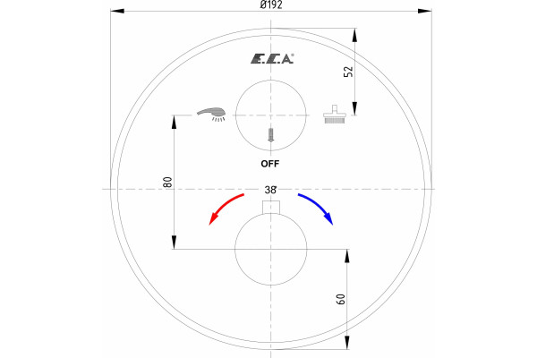 Термостат E.C.A. Thermostatic 102167215EX-YDE для ванны и душа, хром, термостат