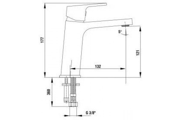 Смеситель для раковины E.C.A Tiera 103508989EX