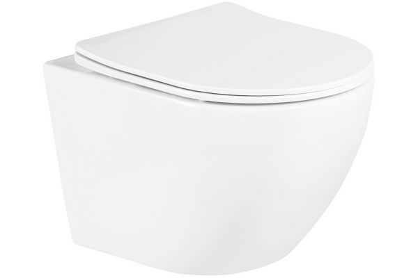 Комплект 3 в 1 инсталляция ESBANO FRAM + Унитаз подвесной BelBagno Uno BB3105CHR/SC + кнопка белая в современном стиле