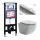 Комплект 3 в 1 инсталляция ESBANO FRAM + Унитаз подвесной Ceramica Nova Forma CN3009 + кнопка хром глянцевая в современном стиле