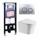 Комплект 3 в 1 инсталляция ESBANO FRAM + Подвесной унитаз Cerutti Spa Adige Aria CT7837 + кнопка хром матовая в современном стиле