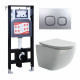 Комплект 3 в 1 инсталляция ESBANO FRAM + Унитаз подвесной Ceramica Nova Forma CN3009 + кнопка хром матовая в современном стиле