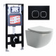 Комплект 3 в 1 инсталляция ESBANO FRAM + Унитаз подвесной Ceramica Nova Forma CN3009 + кнопка черная матовая в современном стиле