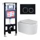 Комплект 3 в 1 инсталляция ESBANO FRAM + Унитаз подвесной Ceramica Nova Moments CN3003 + кнопка черная матовая в современном стиле
