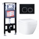 Комплект 3 в 1 инсталляция ESBANO FRAM + Унитаз подвесной Grohe Euro Ceramic 39206000 + кнопка черная матовая в современном стиле