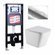 Комплект 3 в 1 инсталляция ESBANO FRAM + Подвесной унитаз WeltWasser Gelbach 004 GL-WT + кнопка хром глянцевая в современном стиле