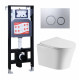 Комплект 3 в 1 инсталляция ESBANO FRAM + Подвесной унитаз Cerutti Spa Adige Aria CT7837 + кнопка хром матовая в современном стиле