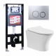 Комплект 3 в 1 инсталляция ESBANO FRAM + Подвесной безободковый унитаз Cerutti Spa Bernina aria CT7191 + кнопка хром матовая в современном стиле