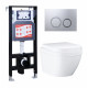 Комплект 3 в 1 инсталляция ESBANO FRAM + Унитаз подвесной Grohe Euro Ceramic 39206000 + кнопка хром матовая в современном стиле
