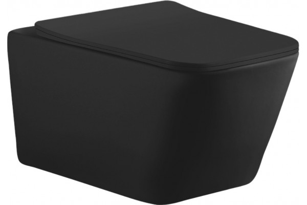 Комплект 3 в 1 инсталляция ESBANO FRAM + Унитаз подвесной Aquanet Tavr-W BW 287011 + кнопка черная матовая в современном стиле