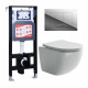 Комплект 3 в 1 инсталляция ESBANO FRAM + Унитаз подвесной Ceramica Nova Forma CN3009 + кнопка хром глянцевая в современном стиле