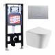 Комплект 3 в 1 инсталляция ESBANO FRAM + Подвесной унитаз Cerutti Spa Adige Aria CT7837 + кнопка хром матовая в современном стиле