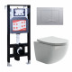 Комплект 3 в 1 инсталляция ESBANO FRAM + Унитаз подвесной Ceramica Nova Forma CN3009 + кнопка хром матовая в современном стиле