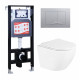 Комплект 3 в 1 инсталляция ESBANO FRAM + Унитаз подвесной BelBagno Uno BB3105CHR/S + кнопка хром матовая в современном стиле