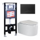 Комплект 3 в 1 инсталляция ESBANO FRAM + Унитаз подвесной Ceramica Nova Moments CN3003 + кнопка черная матовая в современном стиле