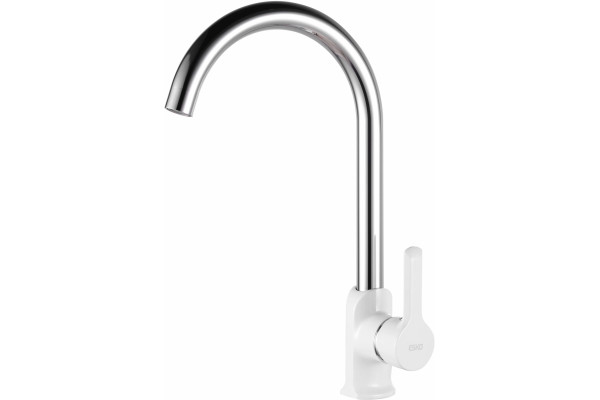 Смеситель для кухни ESKO Sorrento White SR 519W белый, хром, однорычажный, высота излива 25 см
