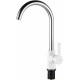 Смеситель для кухни ESKO Sorrento White SR 519W белый, хром, однорычажный, высота излива 25 см