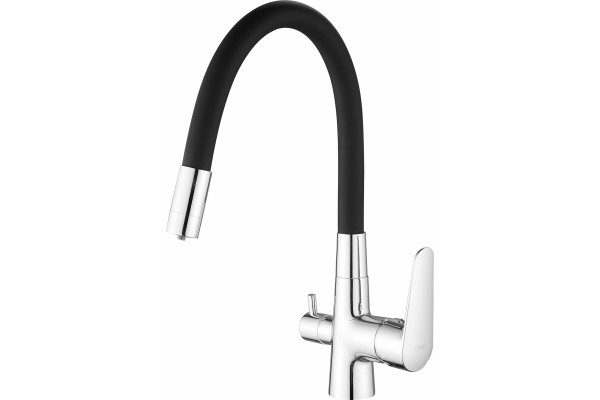 Смеситель для кухни ESKO Coral CL 03 B хром, черный, однорычажный