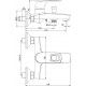 Смеситель для ванны с душем ESKO Seoul SU 54, однорычажный, хром