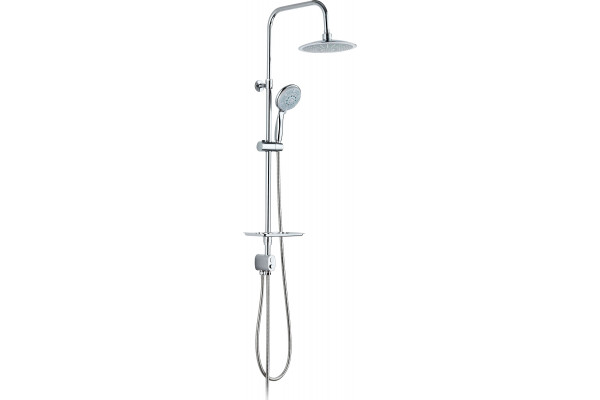 Душевая стойка ESKO ST1350 хром, штанга 130 см, шланг двойная оплетка, металлический 150 см