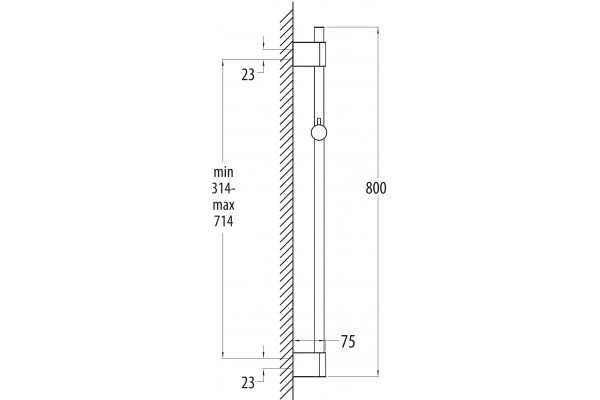 Душевой гарнитур Elghansa Shower Rail SB-99S хром, штанга 80 см
