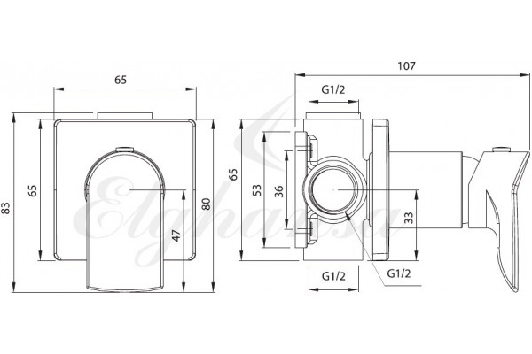 Смеситель Elghansa Concealed 24Q0788 (Set-62) для душа однорычажный, хром