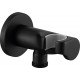 Шланговое подключение Elghansa Shower Hose Outlet WS-6K-Black с держателем для душа, цвет черный, штанга 6.2 см