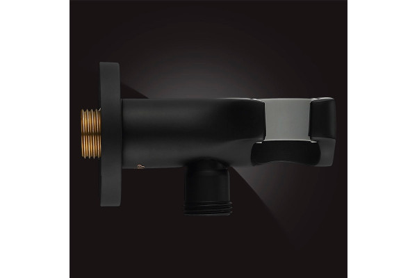 Шланговое подключение Elghansa Shower Hose Outlet WS-6K-Black с держателем для душа, цвет черный, штанга 6.2 см