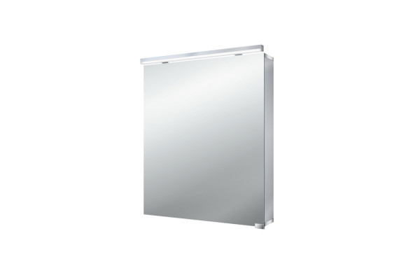 EMCO Flat Зеркальный шкаф 600 мм. LED-подсветка 1 дверь 2 полки розетка без нижней подсветки 9797 050 67