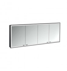 Emco Prime Зеркальный шкаф с подсветкой LED Facelift встраив. модель 1800 mm 4-дверки IP 20 цвет черный зеркальная задняя стенка