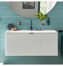 Emco Vanity units Тумба под раковины 9577 114 30/31/32/33 1008х521хh440мм подвесная 1 ящик со стекл фасадом ручка хром корпус лак цвет: белый