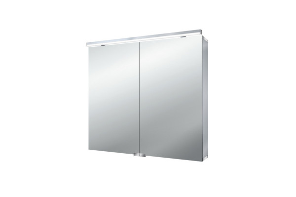 EMCO Flat Зеркальный шкаф 800 мм. LED-подсветка 2 двери 2 полки розетка с нижней подсветкой 9797 052 64