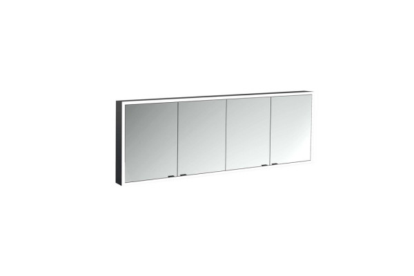 Emco Prime Зеркальный шкаф с подсветкой LED Facelift навесная модель 1800 mm 4-дверки IP 20 цвет черный зеркальная задняя стенка 9497 135 88