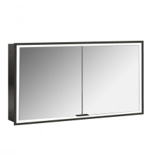 Emco Prime Зеркальный шкаф с подсветкой LED Facelift встраив. модель 1300 mm 2-дверки IP 20 цвет черный зеркальная задняя стенка