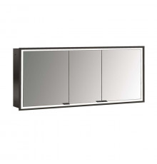 Emco Prime Зеркальный шкаф с подсветкой LED Facelift встраив. модель 1600 mm 3-дверки IP 20 цвет черный зеркальная задняя стенка