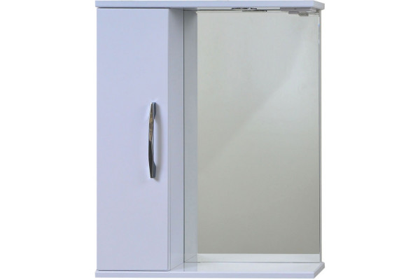 Зеркало Emmy Рокард 60 L, с подсветкой, с полками, с доводчиками, ручки хром