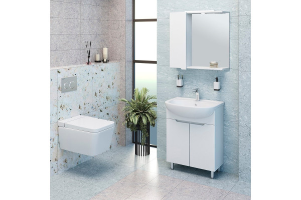 Зеркало Emmy Агата 65 L с полками, с доводчиками