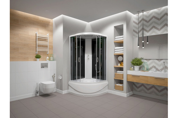 Душевая кабина Erlit Comfort ER3508TP-C4-RUS четверть круга, поддон средний