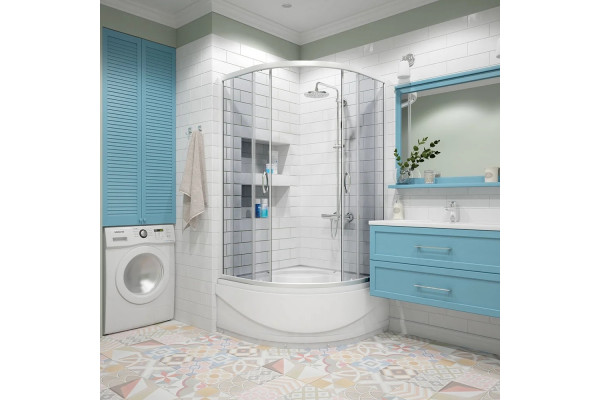 Душевой уголок Erlit Comfort ER0509T-C4 90x90 с поддоном, тонированное стекло, четверть круга, двери раздвижные