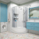 Душевой уголок Erlit Comfort ER0509T-C4 90x90 с поддоном, тонированное стекло, четверть круга, двери раздвижные