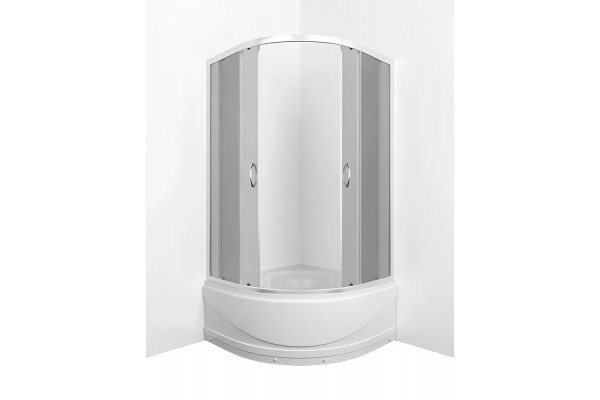 Душевой уголок Erlit Comfort ER0509T-C4 90x90 с поддоном, тонированное стекло, четверть круга, двери раздвижные
