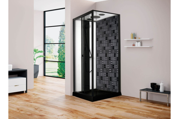 Душевая кабина Esbano Negro ESB-1180CKR прямоугольная, поддон средний, стекло прозрачное