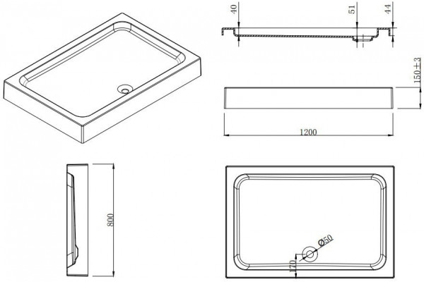 Душевой уголок Esbano ESD-8021 120x80,с поддоном, прямоугольный, двери раздвижные